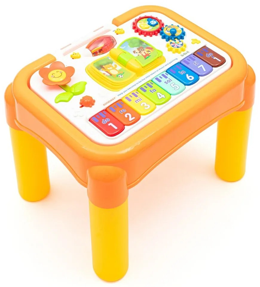 Baby Mix Wielofunkcyjny muzyczny stolik edukacyjny 3w1, żółty