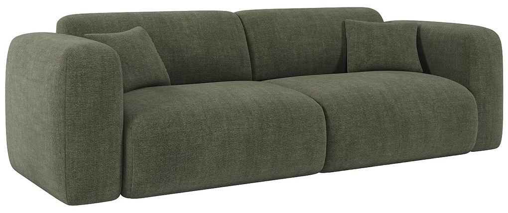 Kanapa 4-osobowa rozkładana z zielonej tkaniny melanżowej POGNI od Maison Céphy