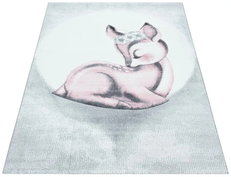 Jasnoszaro-różowy dywan dziecięcy 80x150 cm Bambi – Ayyildiz Carpets
