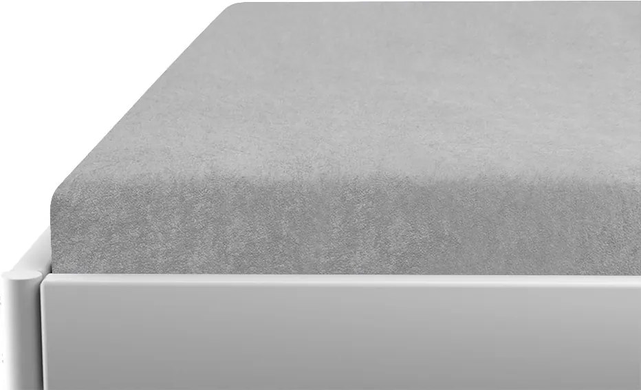 PrzytulneMieszkanie.pl Prześcieradło frotte do łóżeczka jasnoszare 70x140 cm