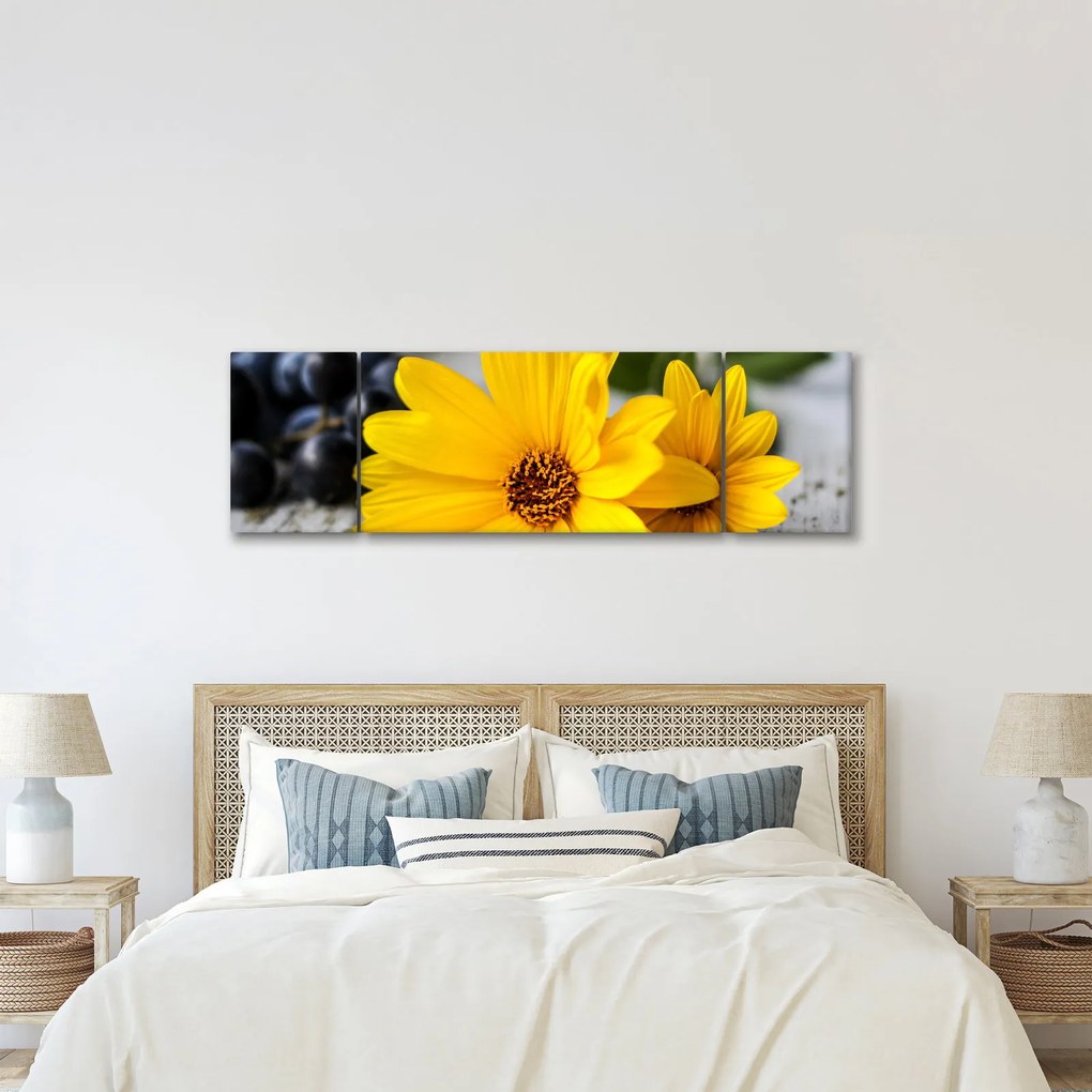 Obraz żółtego kwiatu (170x50 cm)
