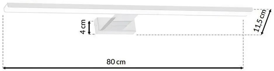 Biały kinkiet nad lustro - 15W 80x11,5x4 cm E1-K88