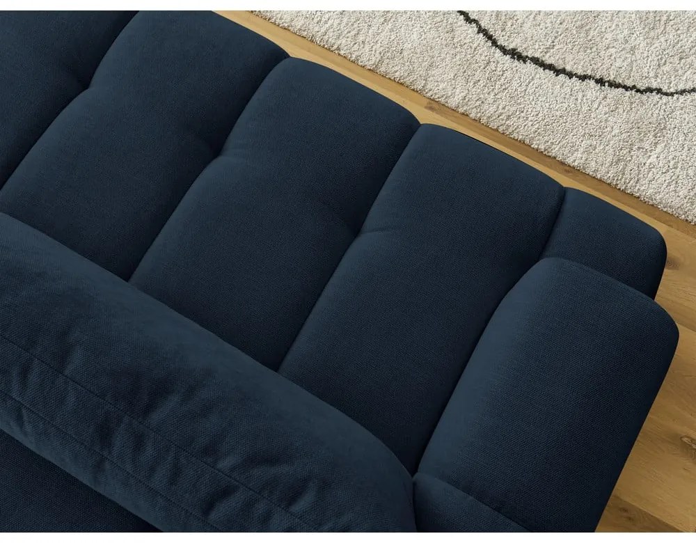 Ciemnoniebieska rozkładana/ze schowkiem sofa 251 cm Fuji – Bobochic Paris