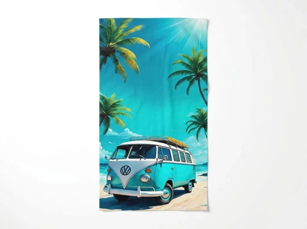 Ręcznik plażowy XL szybkoschnący BREEZIO turkusowy 100 x 180 cm, 100% mikrofibra