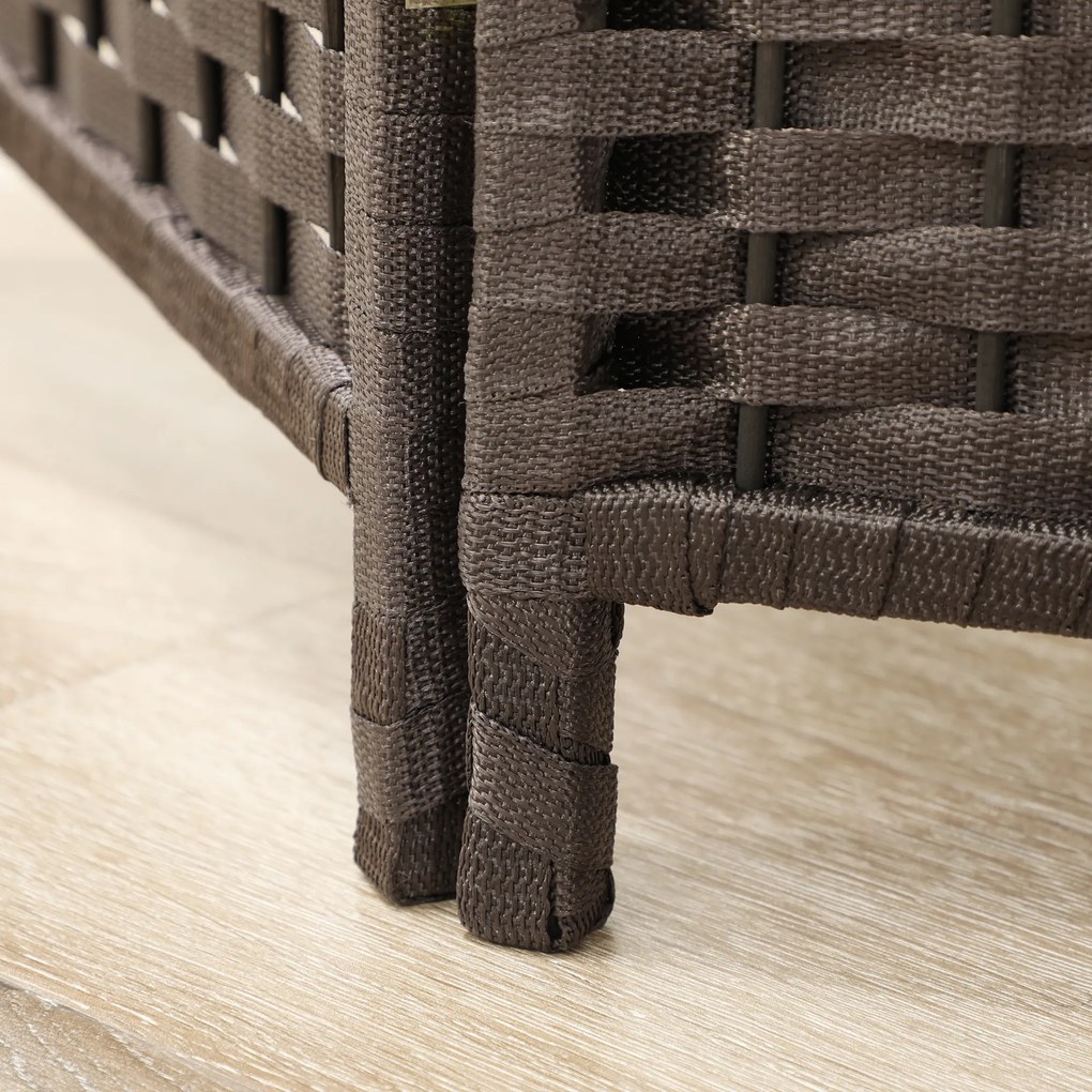 HOMCOM 4-częściowy parawan, Składana osłona prywatności, Ekran dla salonu, sypialni, biura domowego, Brązowy