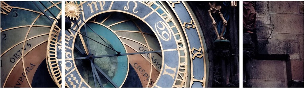 Obraz - Praski zegar astronomiczny, Praga (170x50 cm)