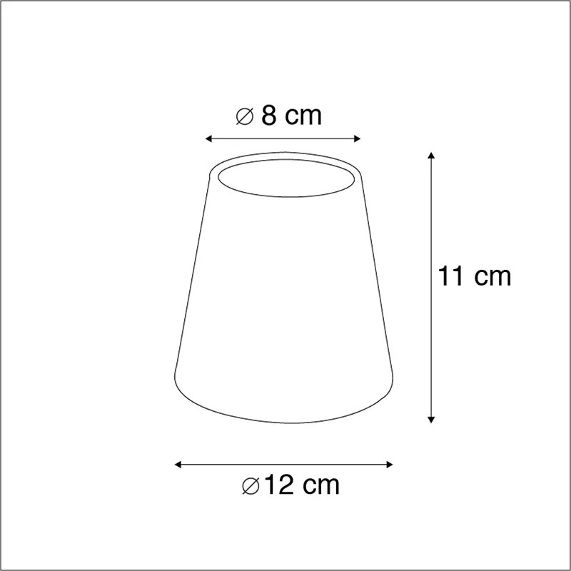 Klosz bawełniany do zaczepiania czarny 12 cm okrągły ze złotym wnętrzem