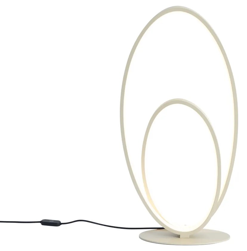 Designerska lampa stołowa beżowa z wbudowaną diodą LED z 3-stopniową regulacją jasności - BoomerangDesignerski Oswietlenie wewnetrzne