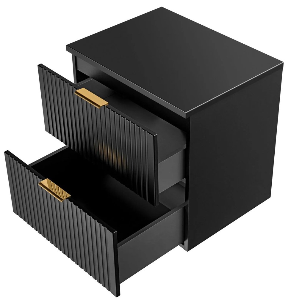 Szafka podumywalkowa czarna mat 60 x 46 cm ASTROS Black z blatem