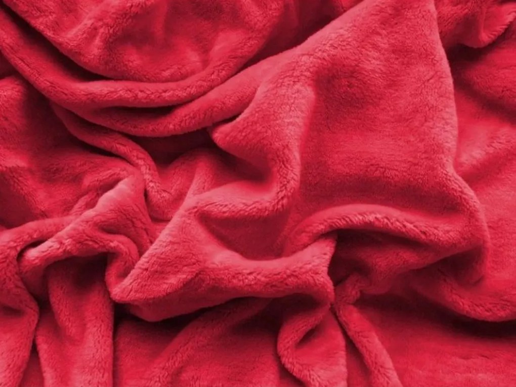 PrzytulneMieszkanie.pl Prześcieradło z mikropluszu SOFT 180x200 cm ciemnoczerwony