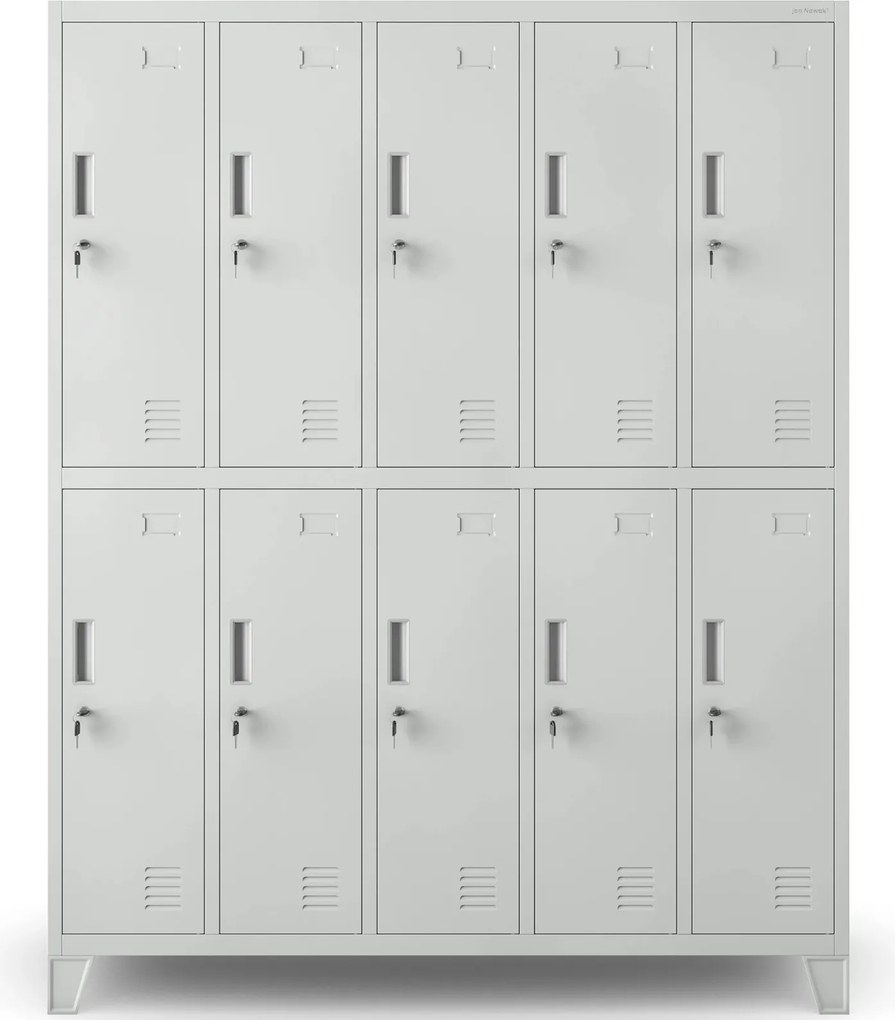 Metalowa szatnia 10-skrytkowa Bartek 136x45x172 cm szara