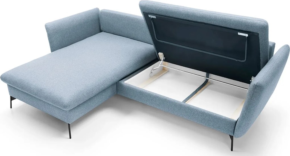 Niebieski narożnik nowoczesny z funkcją spania L5-B08