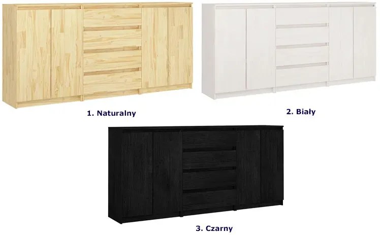 Komplet 3 szafek drewna z litego sosnowego E2-E19