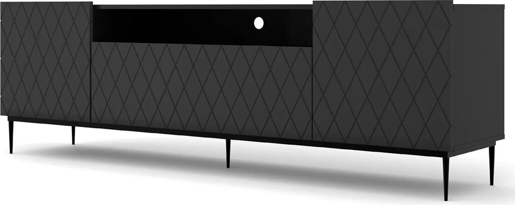 Szafka rtv czarny mat + czarna rama B7-H60