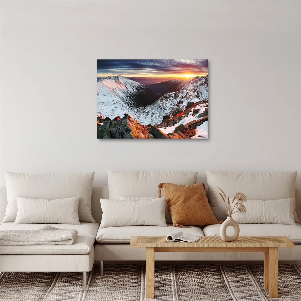 Obraz - Zimowa panorama górska (70x50 cm)