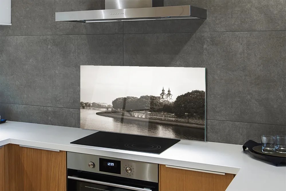 Szkło do Kuchni na Ścianę Most na Wiśle w Krakowie