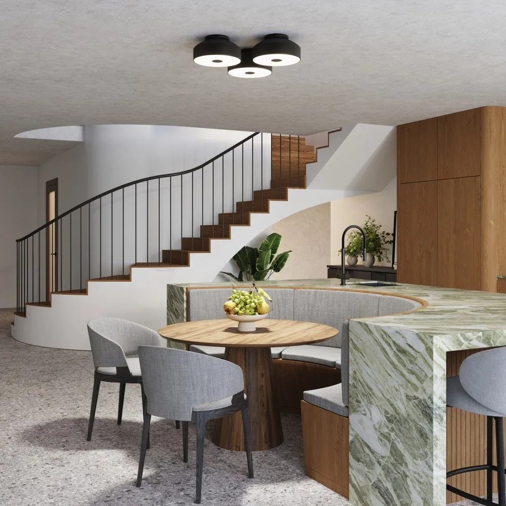 Czarna lampa sufitowa ø 30 cm Blacko – Sollux