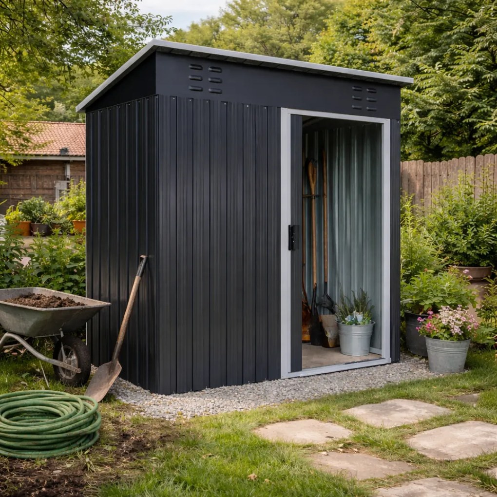 Domek narzędziowy M, 162x86x181 cm, antracytowy Jurhan