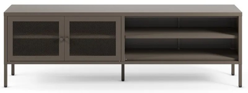 Szara metalowa szafka pod TV 160x50x35 cm Fayna – Marckeric