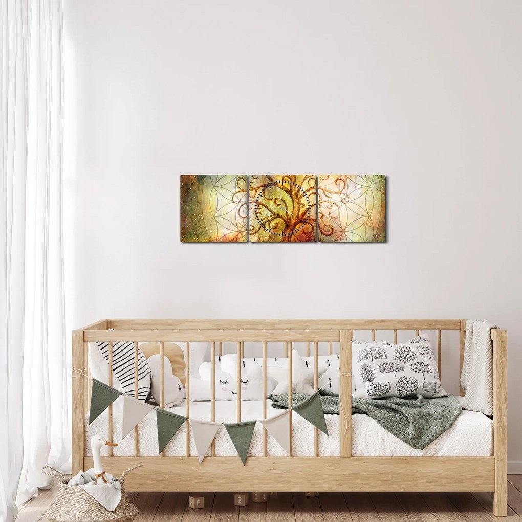 Abstrakcyjny obraz drzewa (z zegarem) (90x30 cm)