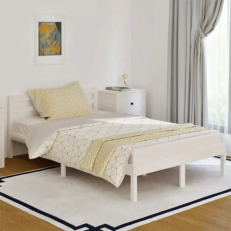 Białe drewniane łóżko skandynawskie 120x200 cm - Jaxo 4X