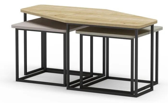 Stoliki zestaw 3 szt. 60x111,5 cm Zoya – Marckeric