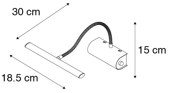 Designerska lampa ścienna czarna 18,5 cm w tym LED ze ściemniaczem - Tableau