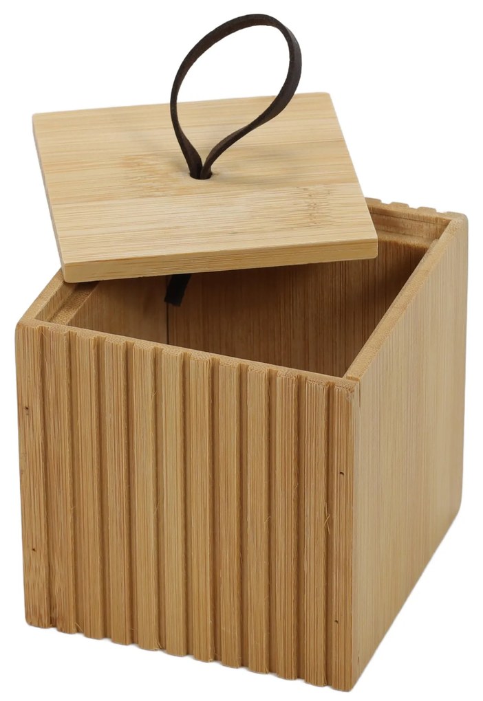 Bambusowy organizer do łazienki, 9 x 9 x 9 cm