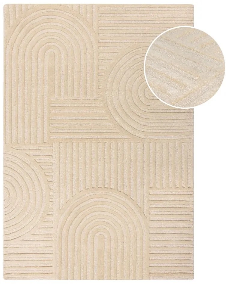 Beżowy dywan wełniany Flair Rugs Zen Garden, 120x170 cm