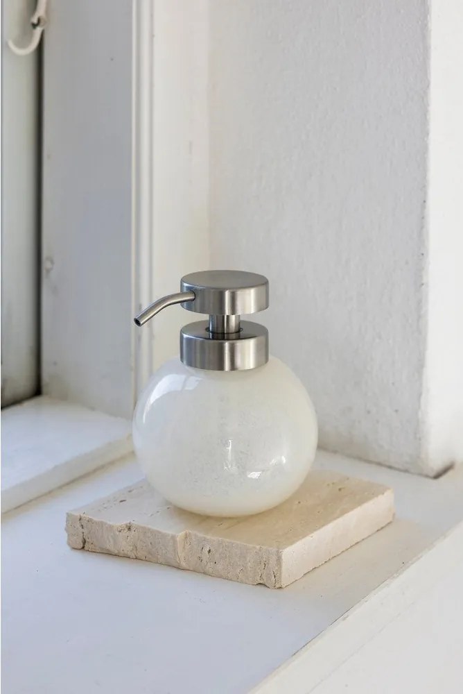 Kremowy szklany dozownik do mydła Opal – Mette Ditmer Denmark