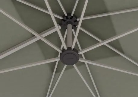 HYPERION 330 x 240 cm – luksusowy, huśtawkowy parasol ogrodowy z bocznym drążkiem : Kolor parasola - Szary