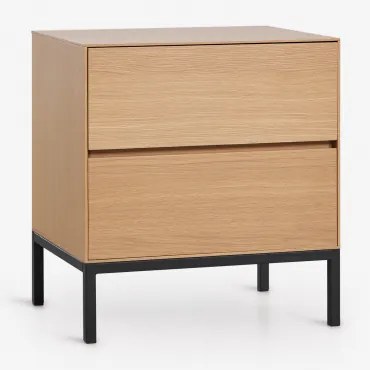 Szafka Nocna 50x40 Cm Z Mdf I Okleiną Dębową Bromley Roble - Sklum
