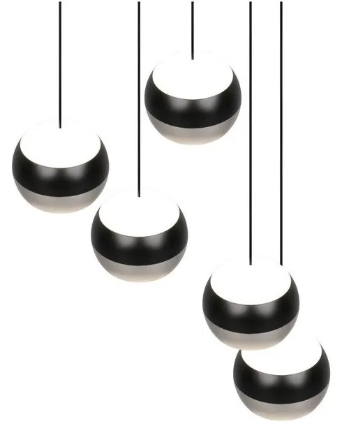 Czarna/w kolorze srebra lampa wisząca LED ø 30 cm Orbit – Trio Select