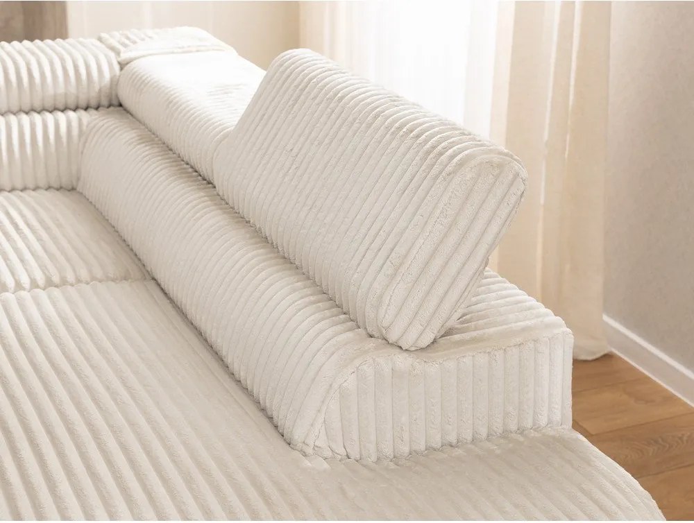 Kremowy sztruksowy narożnik (prawostronny/w kształcie litery L) Marbeya – Ropez