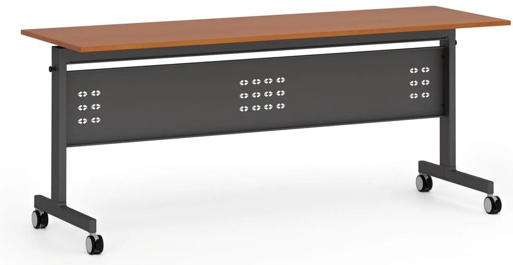 Mobilny stół PRIMO MOBI, 180x60 cm, czarna podstawa, czereśnia