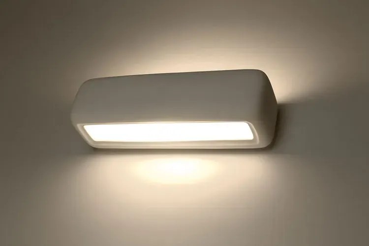 Biały ceramiczny kinkiet minimalistyczny - 20X S490 N6-W90