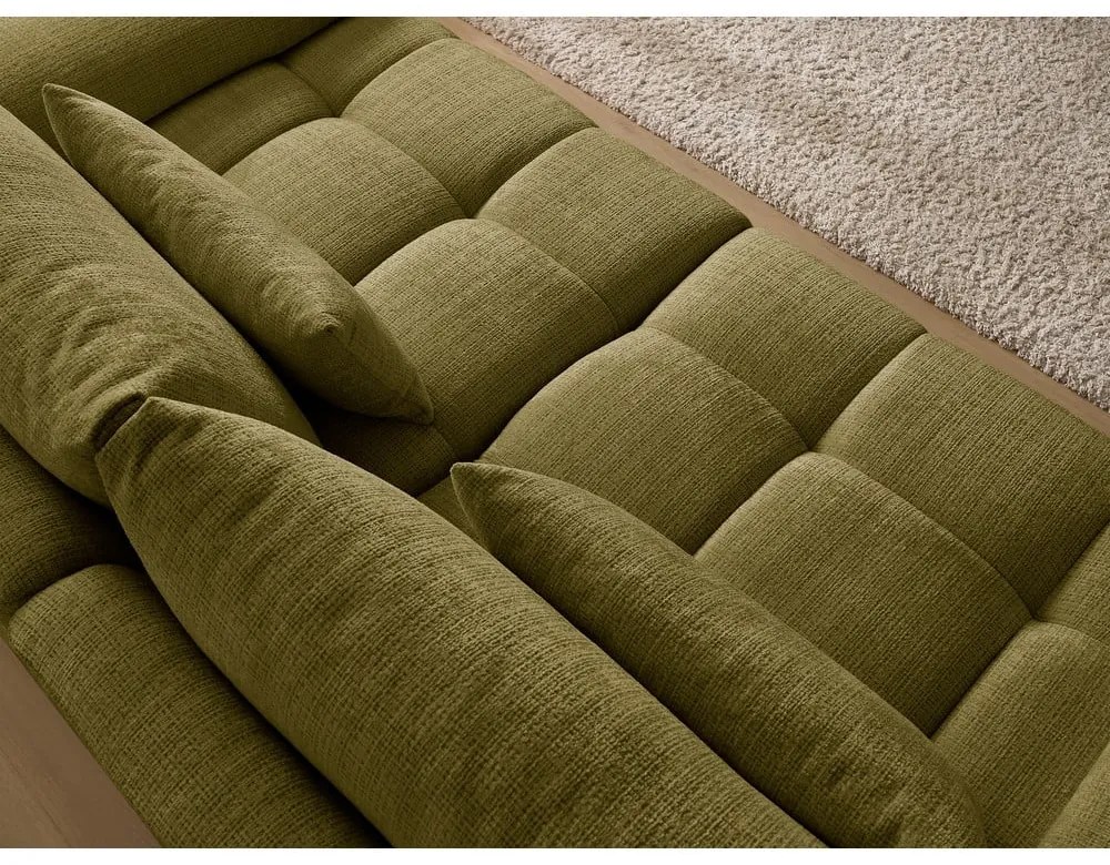 Zielona sofa z tkaniny szenilowej 264 cm Ivane – Bobochic Paris