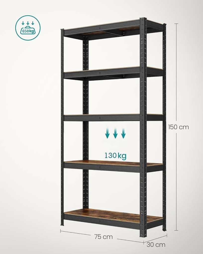 Metalowy regał z półkami 150 cm D1-W85
