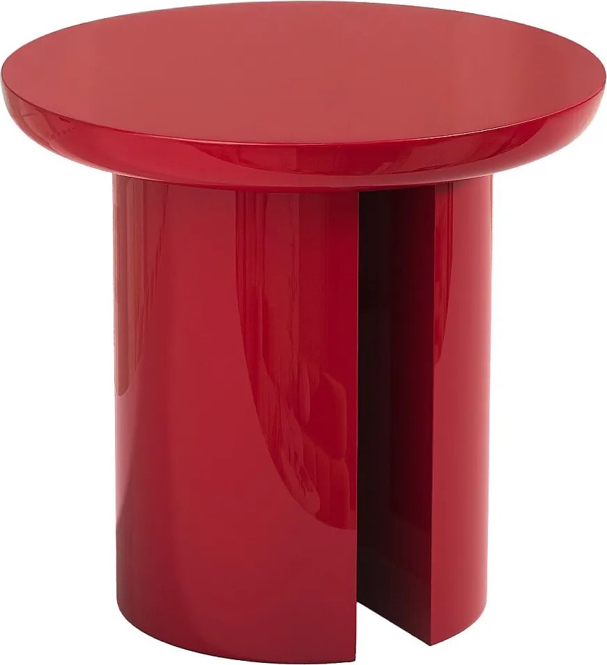Stolik pomocniczy z MDF - Czerwony lakierowany - DERLALI