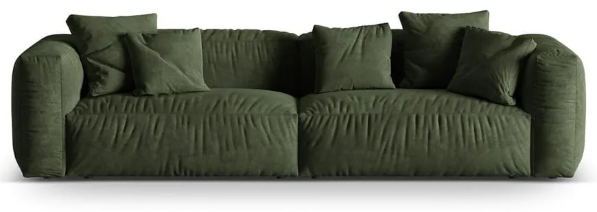 Zielona aksamitna sofa modułowa 320 cm Martina – Micadoni