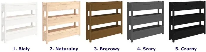 Biała drewniana piętrowa donica ogrodowa - Antos