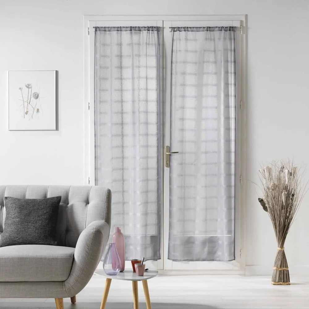 Szare firanki z woalu zestaw 2 szt. 70x200 cm Candide – douceur d'intérieur