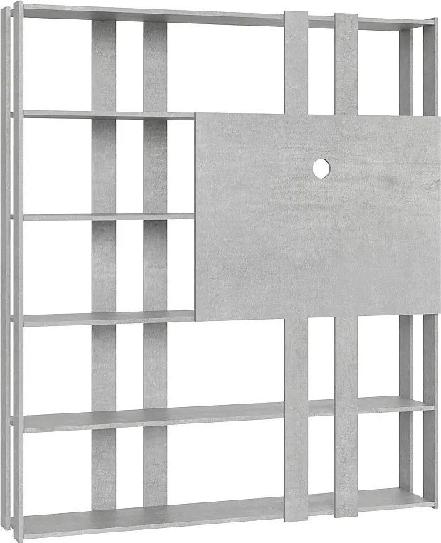 Regał otwarty Kato N z panelem TV Cementu