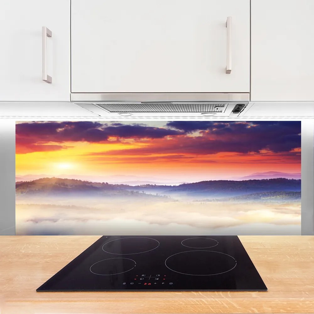 Panel Szklany Górski Szczyt W Blasku Słońca