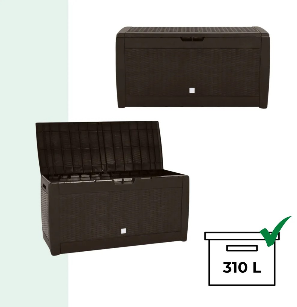 Prosperplast Skrzynia do przechowywania RATO, 310L, 119x48x60cm, brązowa