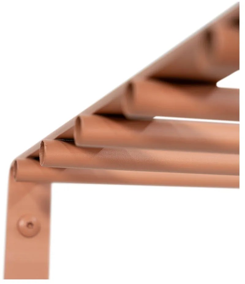 Łososiowy metalowy wieszak ścienny z półką 100 cm Rex – Spinder Design