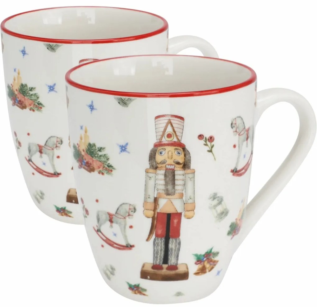 Zestaw 2 kubków porcelanowych Dziadek do orzechów 320 ml