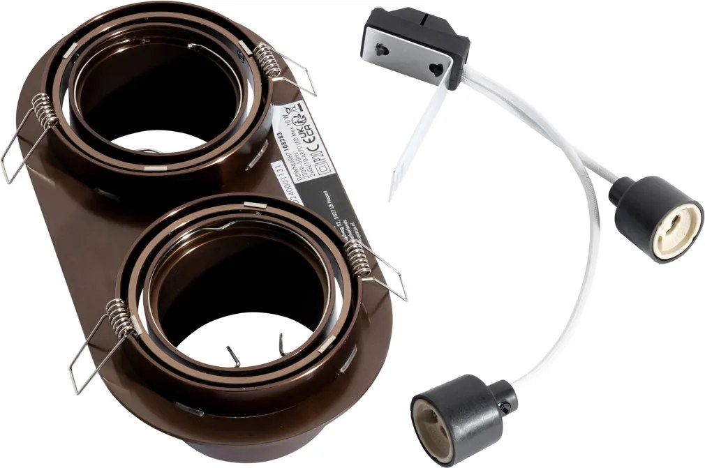 Zestaw 6 reflektorów wpuszczanych ciemny brąz GU10 70mm z możliwością przechylania 2-punktowe - Installa