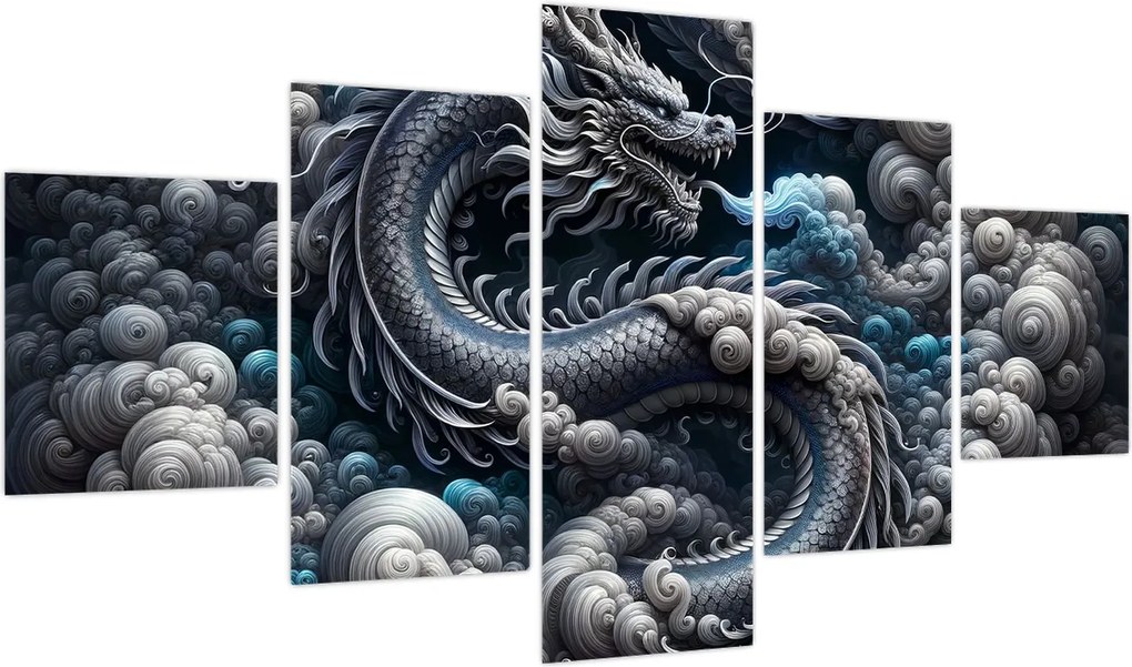 Obraz – Smok w dymie (125x70 cm)