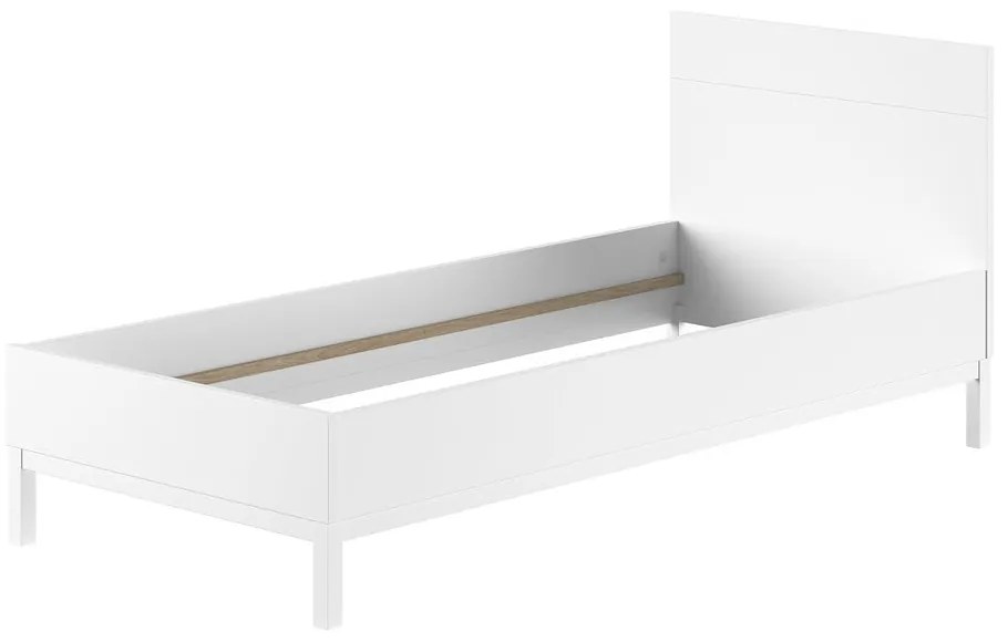 Białe łóżko dziecięce z litego drewna sosnowego bez stelaża 90x200 cm Eva – Vipack